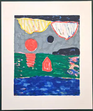 Harrie Gerritz - abstract landschap kopen? Bied vanaf 50!