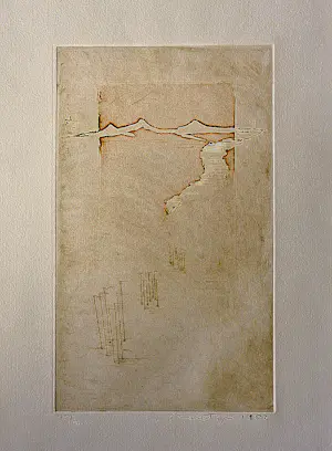 Jan Montyn - in 1982 gemaakte Ets & Aquatint - red mountains - kleine oplage (30) kopen? Bied vanaf 63!