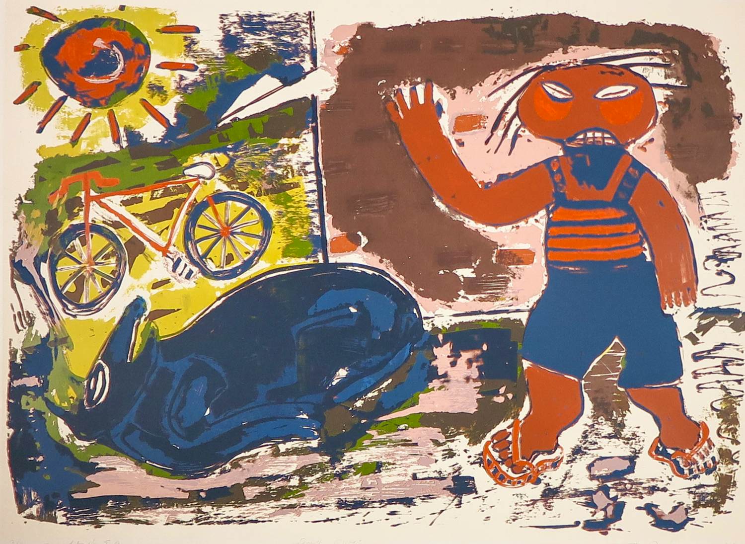 John Lie a Fo - Zeefdruk, Day Tjoei - Ingelijst kopen? Bied vanaf 35!