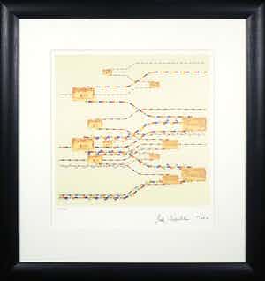 Rob Scholte - Zeefdruk, Mis en bouteille dans nos caves - Ingelijst verkocht voor € 100!