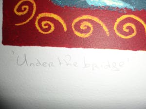 Jacques Tange - Zeefdruk.Titel," Under The Bridge". Handgesigneerd kopen? Bied vanaf 60!
