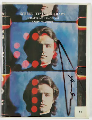 Andy Warhol - Gesigneerd boek met persoonlijke noot, Screen tests: A diary kopen? Bied vanaf 1!