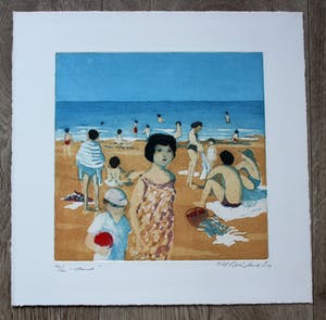 Willy Belinfante - Gekleurde ets: Strand - 1981 kopen? Bied vanaf 55!