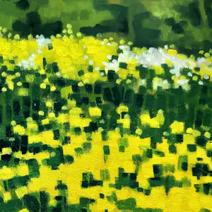 Willem Visser - Koolzaad en fluitenkruid langs de oever kopen? Bied vanaf 90!