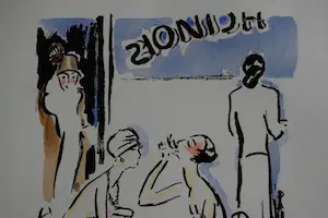 Kees van Dongen - Pochoir - Samen lunchen - 1925 kopen? Bied vanaf 400!