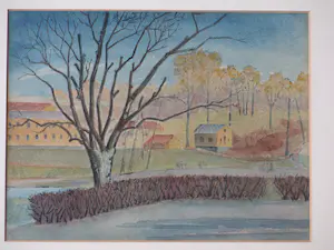 Willem Hendrik Gispen - Park in Stockholm - Aquarel kopen? Bied vanaf 55!