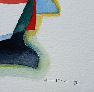 Heinrich Neuy - Abstracte compositie, aquarel + twee Bauhaus boeken kopen? Bied vanaf 175!
