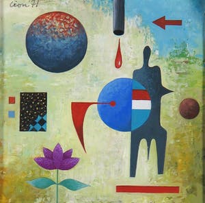 Leon Savelsberg - Gouache op papier, Zonder titel kopen? Bied vanaf 50!