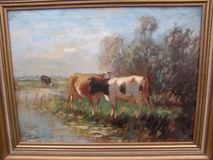 Piet Bouter - Landschap met koeien kopen? Bied vanaf 100!