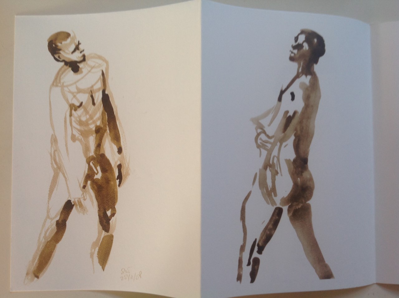 Niet of onleesbaar gesigneerd - Sylvia Wybenga - Kalligrafisch Naakt - 32 portretten kopen? Bied vanaf 1!