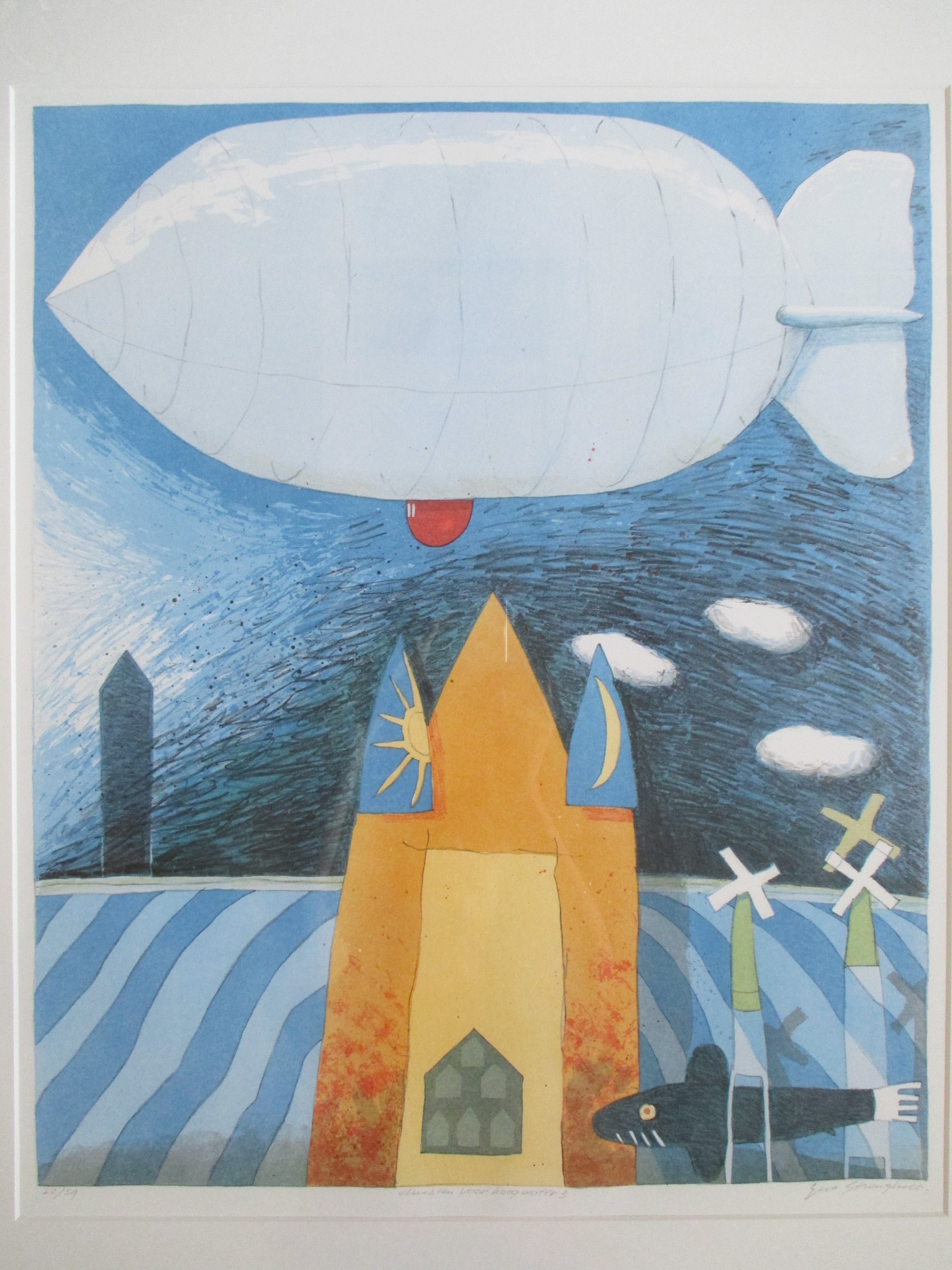 Gert Strengholt - Ingelijste litho 'Vluchten voor hoogwater 3' kopen? Bied vanaf 55!