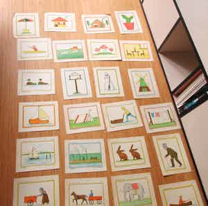 25 Schoolplaten met tekenvoorbeelden - Uitgeverij Jacob Dijkstra Groningen verkocht voor € 1!