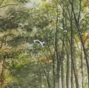 Rob Stoffer - Krijt en gouache op papier, Boslaan kopen? Bied vanaf 1!