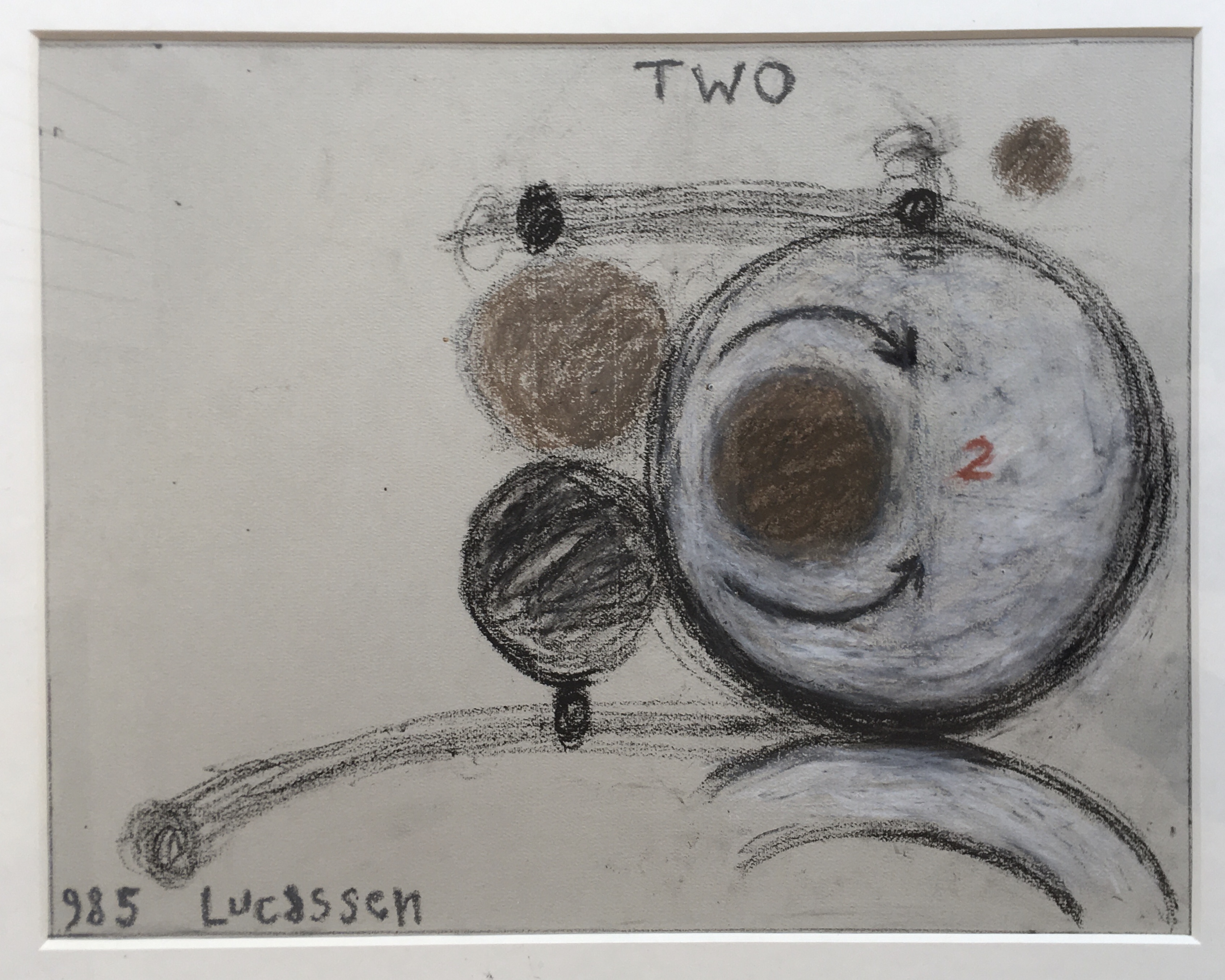 Reinier Lucassen - ‘TWO’ - gemengde techniek op papier - 1985. kopen? Bied vanaf 375!