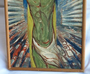 Klaas Pijlman - Olieverf op paneel , Jezus: “STOP” – gesigneerd – ca 1970 kopen? Bied vanaf 50!