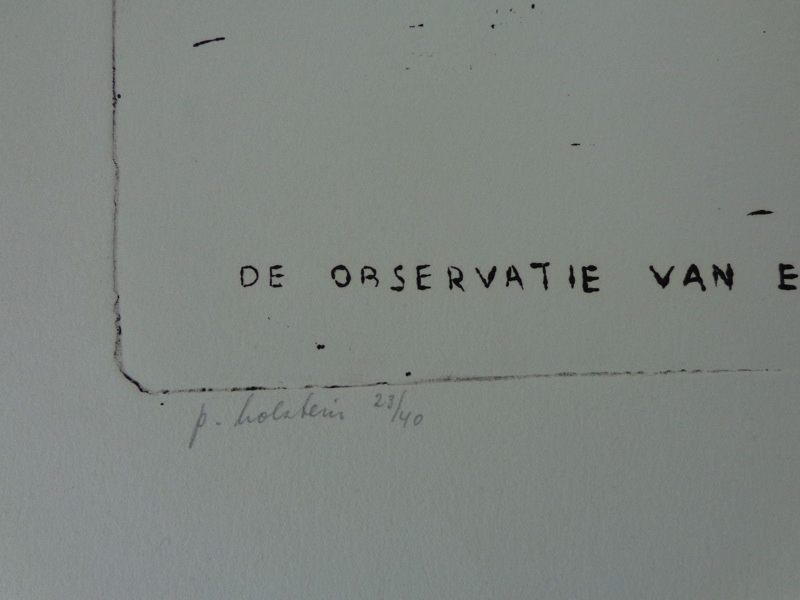 Pieter Holstein - ERNST MACH / ZW-W ETS + AQUAREL / 50x61cm / SIG / 1972 kopen? Bied vanaf 70!