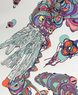 Jean-Luc Moerman - Zeefdruk - Gesigneerd - 'Nanohybride' - 86/150 - 2002 kopen? Bied vanaf 85!