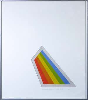 Geerhard Kuipers - Houtsnede op Japans papier, Blue top I - Ingelijst verkocht voor € 35!