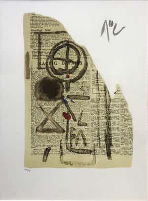 Bram van Velde - 7 kleuren litho - MP127b- 1974 verkocht voor € 250!