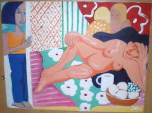 Niet of onleesbaar gesigneerd - Nuri Taub Me And my model 1991 verkocht voor € 1!