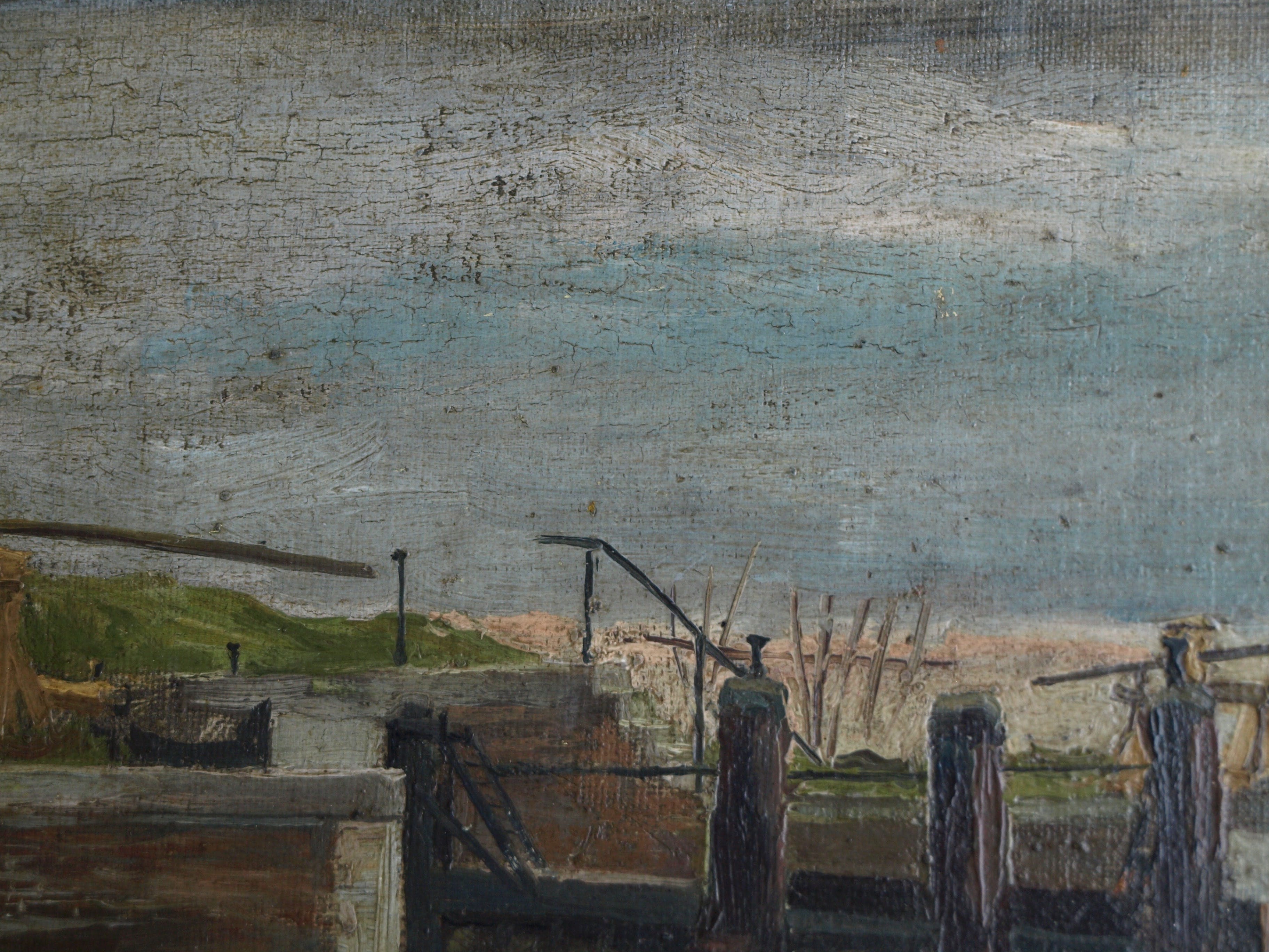 George Wildschut - Olieverf op doek op paneel (Marouflé) – Huisje aan de sluis – ingelijst –ca 1935 kopen? Bied vanaf 75!