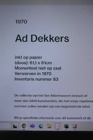 Ad Dekkers - Inkt op papier - 1970 kopen? Bied vanaf 750!