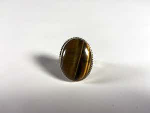 Prachtige tijgeroog in zilveren setting verkocht voor € 1!