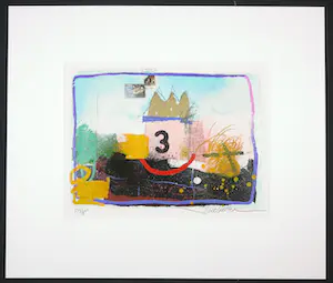 Theo Koster - Zeefdruk en collage, 3 kopen? Bied vanaf 1!