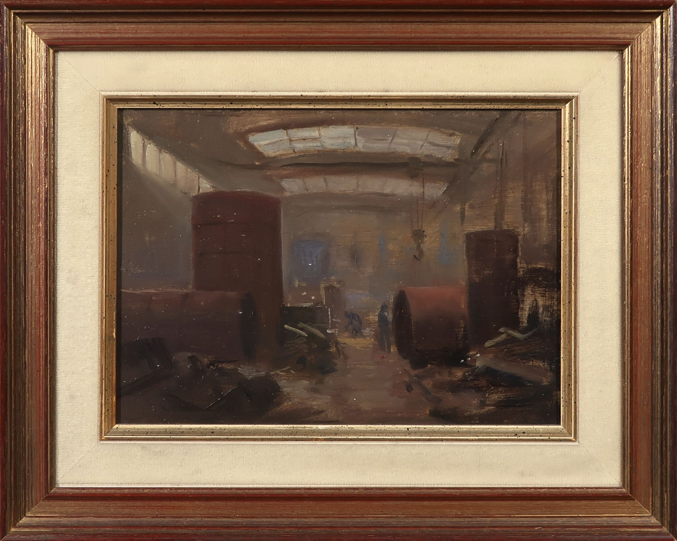 Jan Eversen - Olieverf op paneel, Studie Gieterij Stork Hengelo - Ingelijst kopen? Bied vanaf 150!