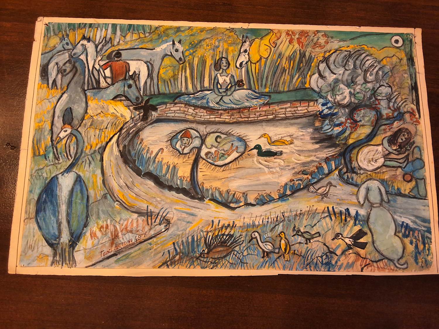 Toni Arzoni - Vrouw aan de vijver kopen? Bied vanaf 300!