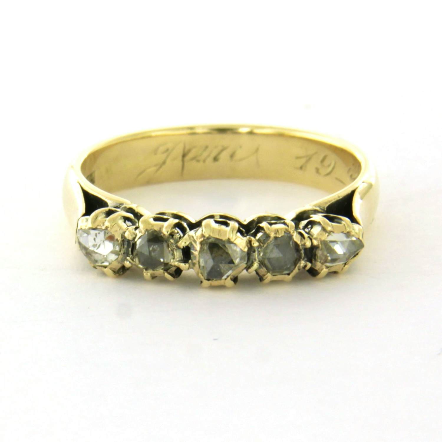 14k geelgouden ring met roos geslepen diamant tot. 0.25ct – G/H - SI kopen? Bied vanaf 360!