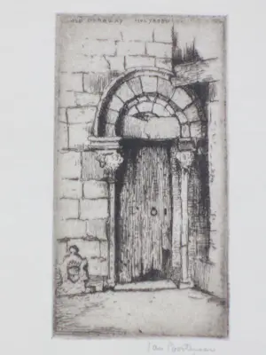 Jan Poortenaar - Old Playhouse Close & Old doorway Holyrood - Etsen kopen? Bied vanaf 50!