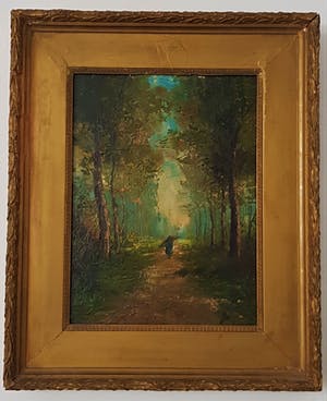 Niet of onleesbaar gesigneerd - landschap met figuur kopen? Bied vanaf 1!