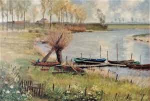 Wim van den Anker - Mars polder bij Lienden - Olieverf verkocht voor € 75!