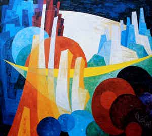 Frits Vogel - Zeefdruk: Geometrische compositie verkocht voor € 40!