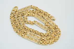 10 - Opvallend vormgegeven 18 karaat bi-color gouden Konings collier - LANG! kopen? Bied vanaf 4800!