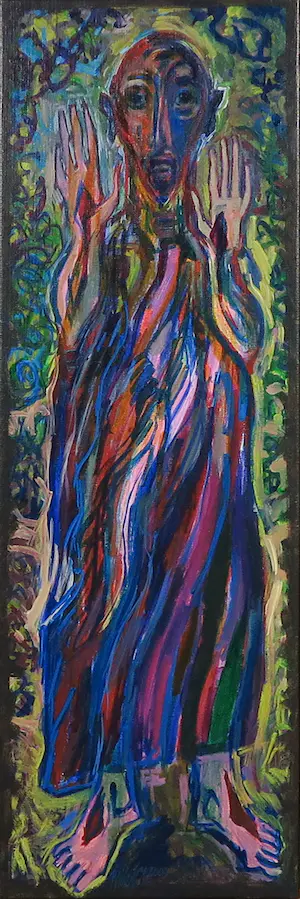 Willem Claassen - Acryl op doek, Een van de twaalf: Andreas - Ingelijst (Groot formaat!) kopen? Bied vanaf 60!