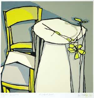 Fon Klement - Boardsnede, Les fleur jaunes verkocht voor € 1!