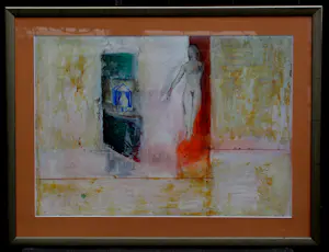 Jasper Krabbé - Ingelijste gouache: Vrouwelijk naakt kopen? Bied vanaf 595!