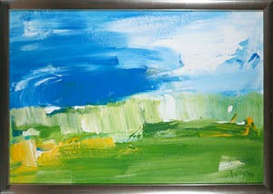 Wijm Bos - Acryl op paneel, Landschap - Ingelijst (Groot) kopen? Bied vanaf 100!