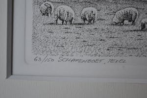 Rob C. Kila - Ets - Schapenboet Texel - 1993 - Gesigneerd kopen? Bied vanaf 1!