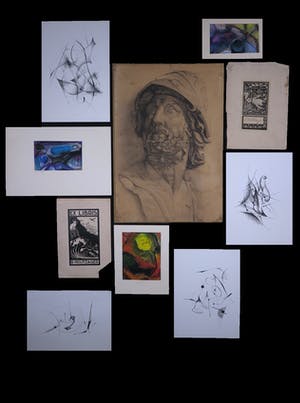 Niet of onleesbaar gesigneerd - Lot, Houtskooltekening "Mars", Abstract Werk en Grafiek. kopen? Bied vanaf 1!