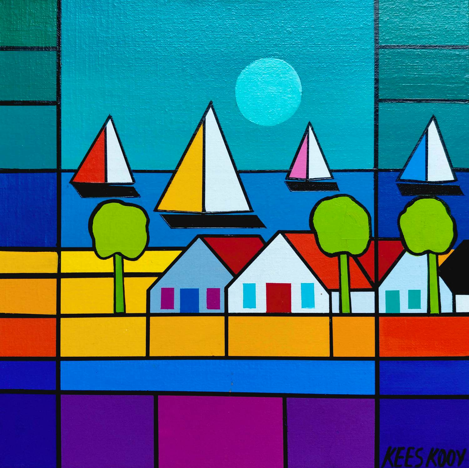 Kees Kooy - Blue Moon, acrylverf op doek kopen? Bied vanaf 225!