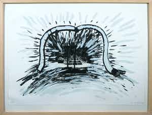 Cornelius Rogge - Litho, Monochrome Compositie - Ingelijst verkocht voor € 50!