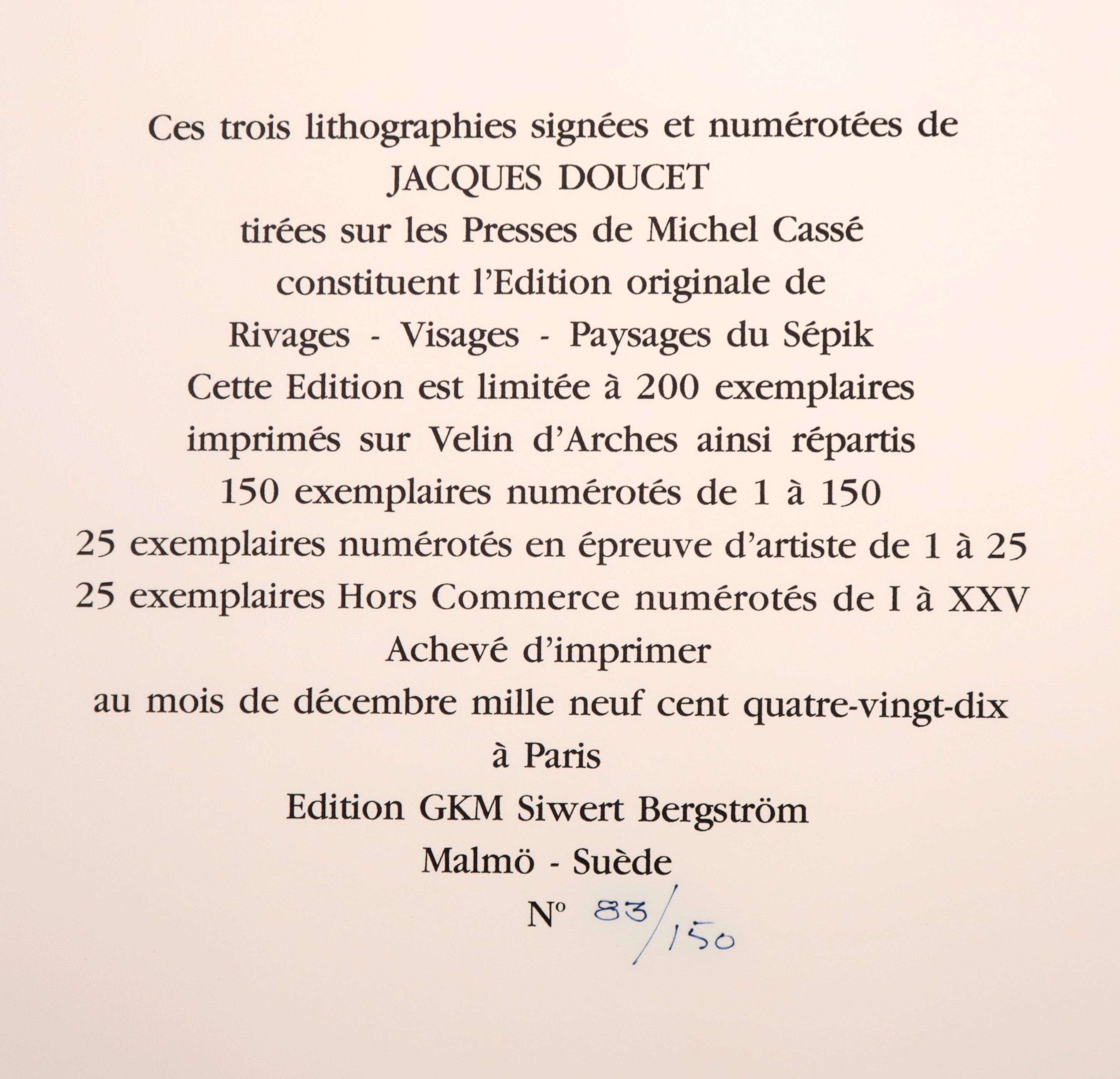 Jacques Doucet - Portfolio 3x Litho, Rivages - Visages - Paysages du Sépik (Groot) kopen? Bied vanaf 300!