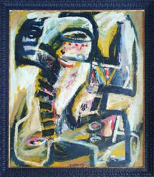 Henk Vierveijzer - Olieverf op doek - Ingelijst (Zeer groot) verkocht voor € 690!