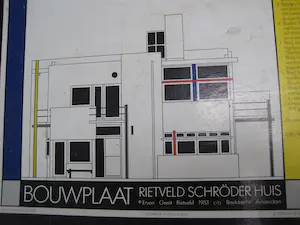 Gerrit Rietveld - Bouwplaat Rietveld Schroderhuis te Utecht kopen? Bied vanaf 50!