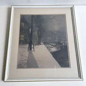 Frans Everbag - Frans everbag - Ets: Prinsengracht (Amsterdam) in de winter - 1931 kopen? Bied vanaf 150!