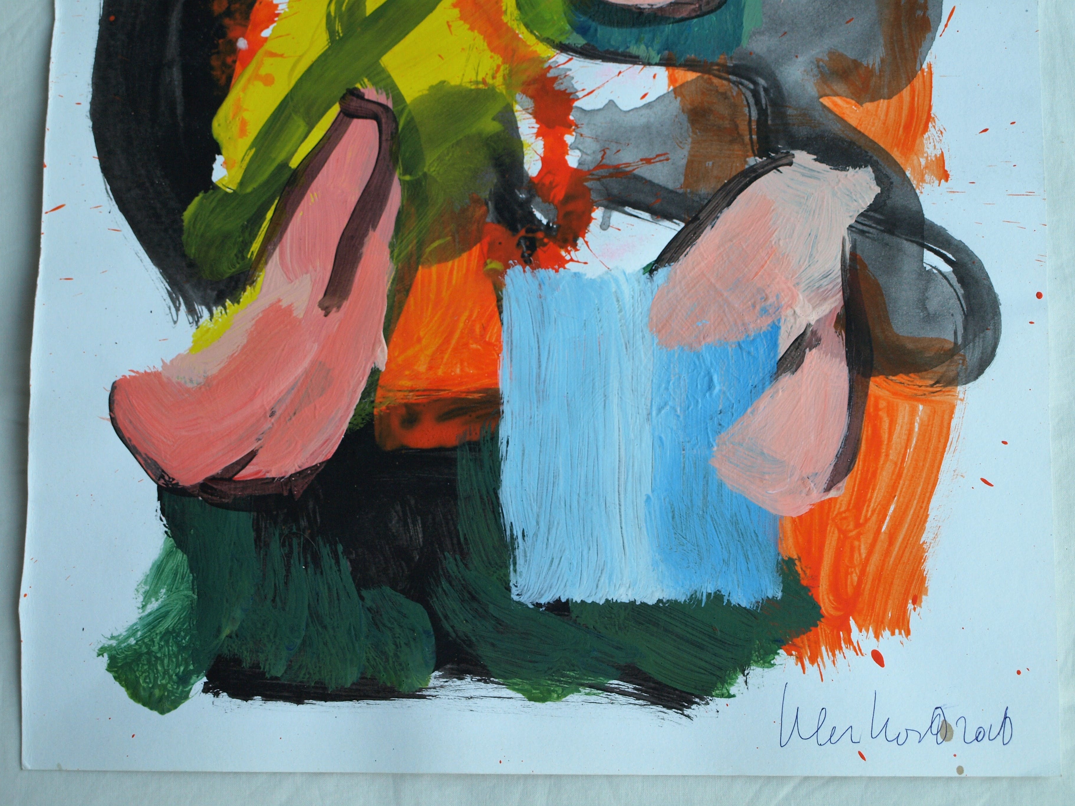 Peter Klashorst - Abstract landschap 4 - Acrylverf op papier - 2016 kopen? Bied vanaf 30!