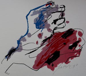 Ger Lataster - Zeefdruk met gedicht, van Bert Schierbeek - 1990 kopen? Bied vanaf 75!